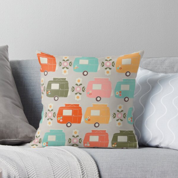 Item preview, Colourful Vintage Caravans and Daisies designed and sold by NattyDesigns.