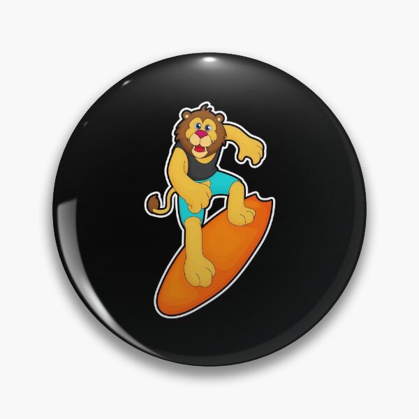 Item preview, Lion as Surfer with Surfboard designed and sold by Snabdesign84.