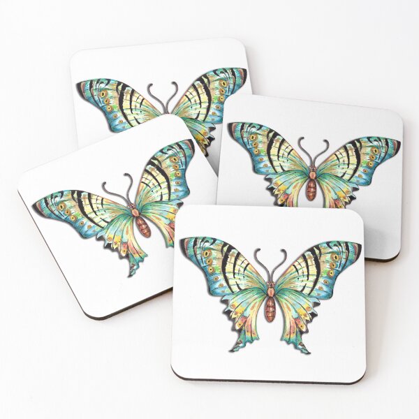 Item preview, Watercolor Butterflies White Background designed and sold by Sharon Schwalbe.