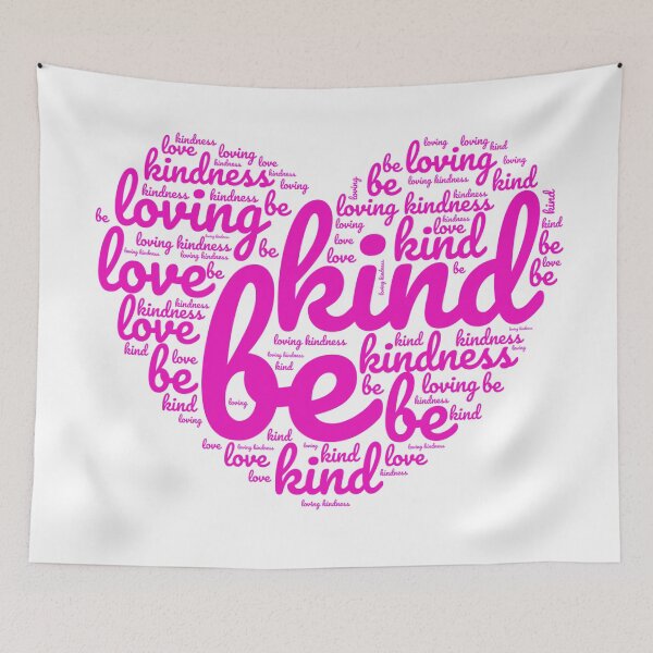 Item preview, Be Kind Pink Heart Shaped Word Cloud Self Care saying designed and sold by TheLomiLoveBus.