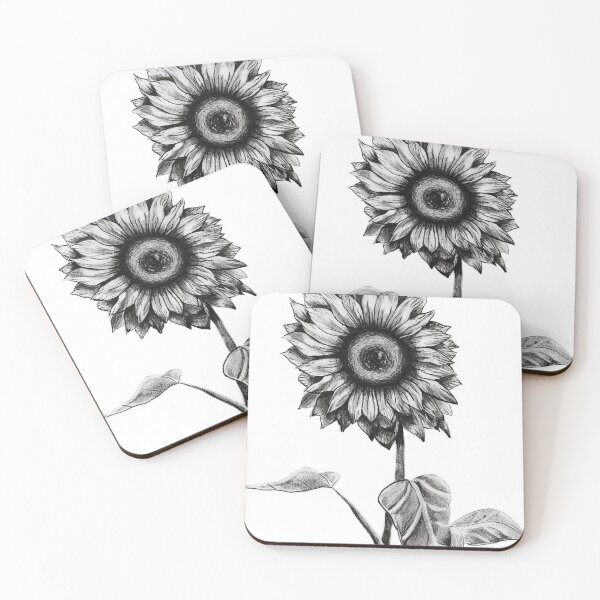 Artikelvorschau, Bleistift gezeichnete Sonnenblume entworfen und verkauft von Samah Arte.