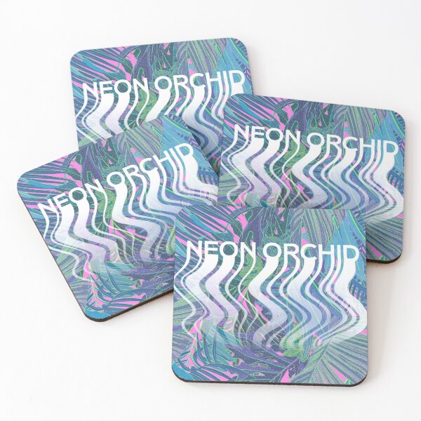 Item preview,  Seamless pattern with neon orchids and psychedelic purple tropical foliage designed and sold by ANAKOTO.