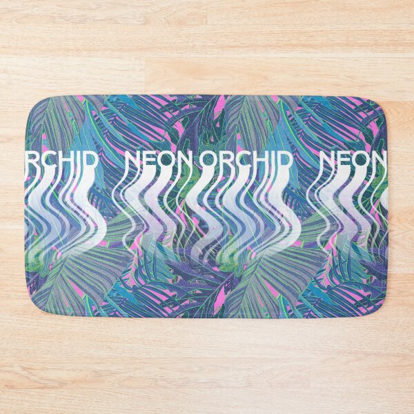 Item preview,  Seamless pattern with neon orchids and psychedelic purple tropical foliage designed and sold by ANAKOTO.