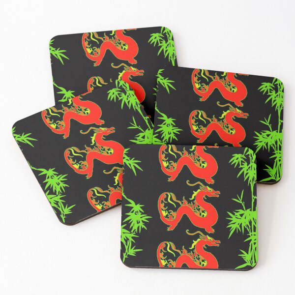 Item preview,  Lucky Red Dragon with Bamboo Pattern designed and sold by EdwardMonet.