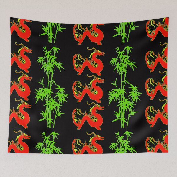 Item preview,  Lucky Red Dragon with Bamboo Pattern designed and sold by EdwardMonet.
