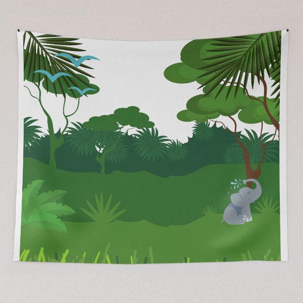 Item preview, Rain forest tree grass bird green designed and sold by Kamzzi.