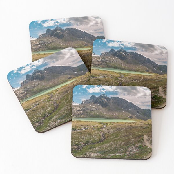 Item preview, Lago dei Seracchi and behind the Rutor Glacier in a summer day designed and sold by zakaz86.