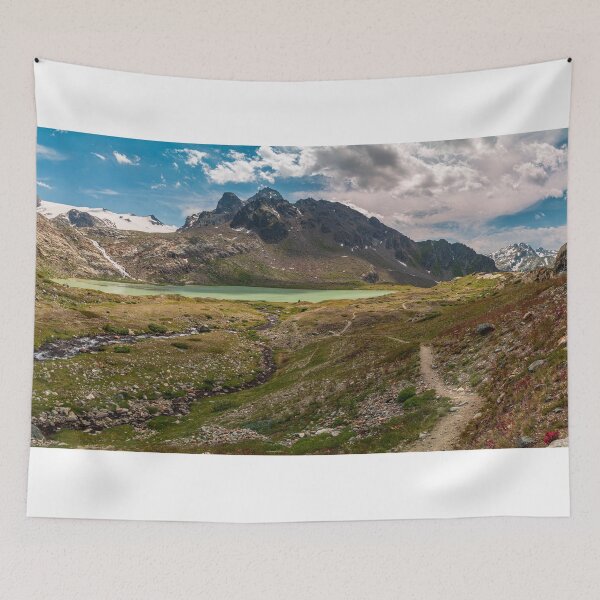 Item preview, Lago dei Seracchi and behind the Rutor Glacier in a summer day designed and sold by zakaz86.