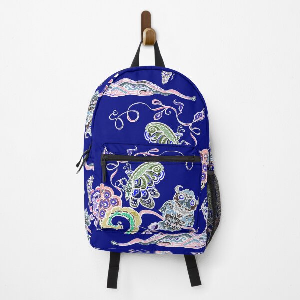 Item preview, Owl and Butterfly Print 5 Royal Blue designed and sold by Sharon Schwalbe.