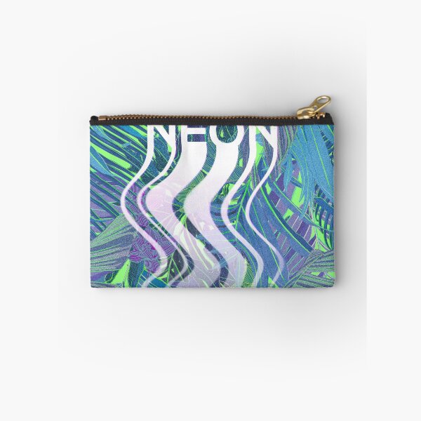 Item preview, Seamless pattern with neon orchids and psychedelic purple tropical foliage designed and sold by ANAKOTO.