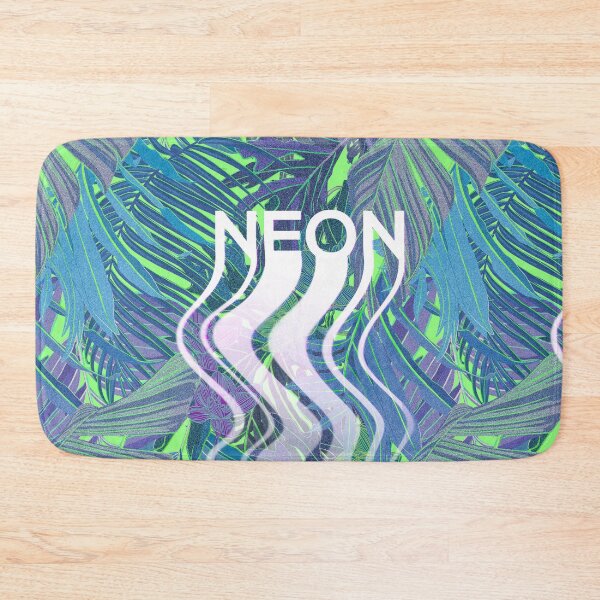 Item preview, Seamless pattern with neon orchids and psychedelic purple tropical foliage designed and sold by ANAKOTO.