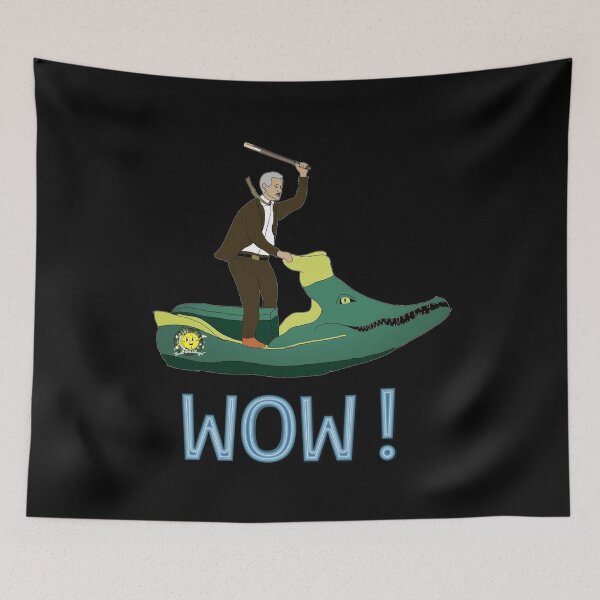 Item preview, Mobius riding an Alligator Loki Jetski, with Miss Minutes Motif and a Prune Stick, Saying Wow. designed and sold by Kyllerbuzcut.