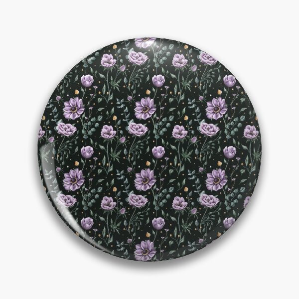 Item preview, Floral seamless pattern. Purple anemones and green leaves on the dark background. Endless background with beautiful gentle flowers.  designed and sold by BananiLettering.