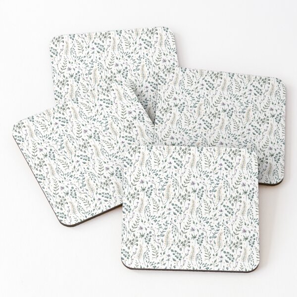 Item preview, Floral seamless pattern. twigs and leaves on the white background. Endless background with beautiful gentle flowers.  designed and sold by BananiLettering.