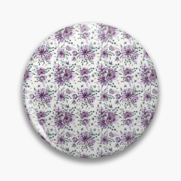 Item preview, Floral seamless pattern. Purple anemones and green leaves on the white background. Endless background with beautiful gentle flowers.  designed and sold by BananiLettering.