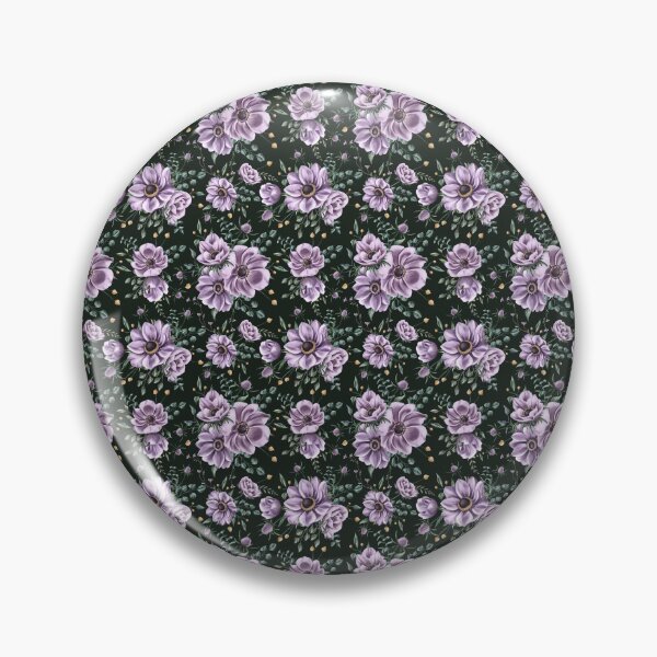 Item preview, Floral seamless pattern. Purple anemones and green leaves on the dark background. Endless background with beautiful gentle flowers.  designed and sold by BananiLettering.
