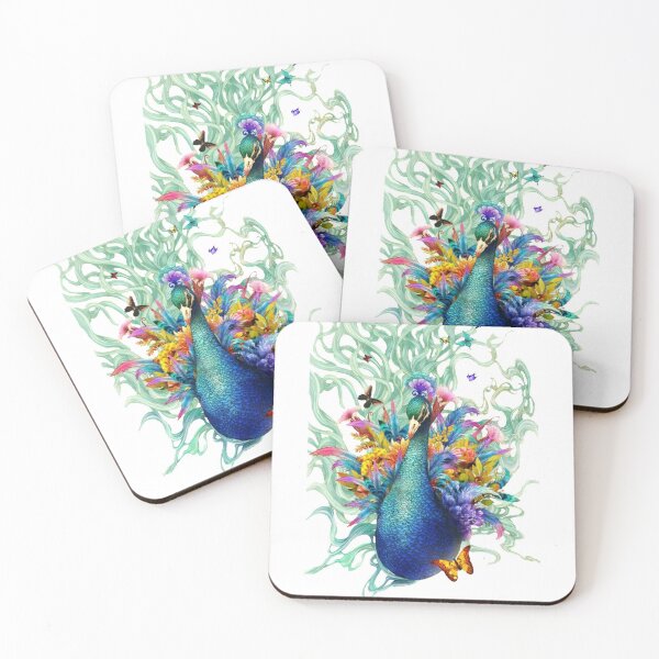 Item preview, colourful peacock with colourful butterflies designed and sold by VIVEK KUMAR RAI.