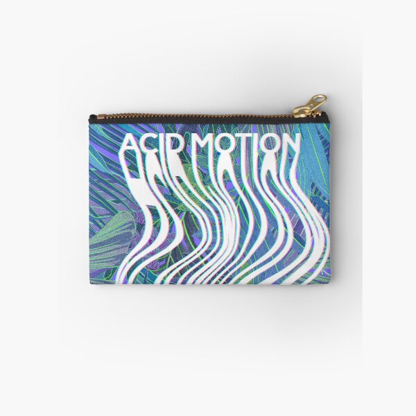 Item preview, Acid Motion Seamless pattern with neon orchids and psychedelic purple tropical foliage designed and sold by ANAKOTO.