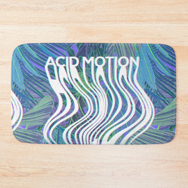 Item preview, Acid Motion Seamless pattern with neon orchids and psychedelic purple tropical foliage designed and sold by ANAKOTO.