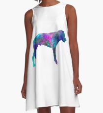 Majorca Shepherd Dog in watercolor A-Line Dress