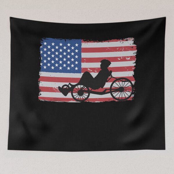 Item preview, Recumbent Bicycle American Flag 4th Of July Biker Funny Recumbent Bike designed and sold by Stronzi.