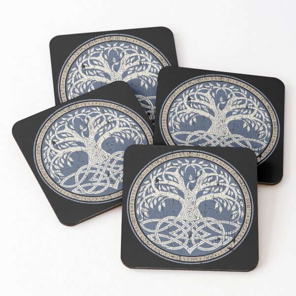 Item preview, Yggdrasil Tree of LIfe Norse Viking Pagan Mythology Distressed Knotwork designed and sold by BluePagan.