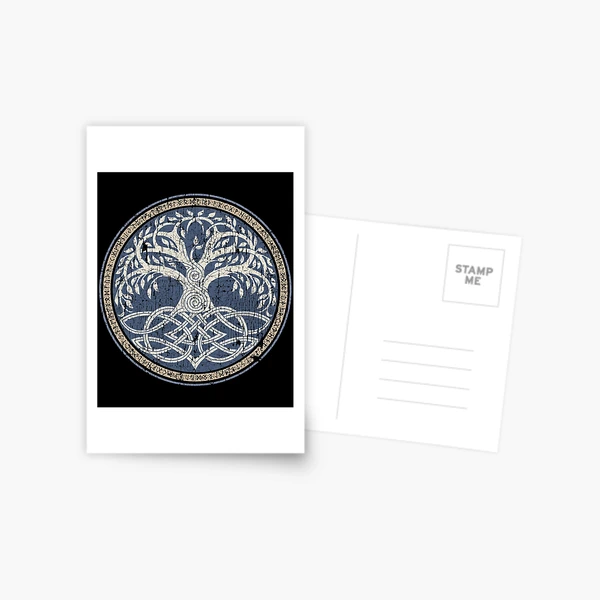 Yggdrasil Árbol De La Vida, Símbolo Vikingo Nórdico Desgastado Camiseta De Color, Negro