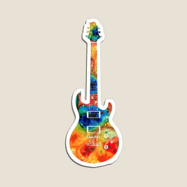Colorful Electric Guitar 2 - Abstract Art By Sharon Cummings | Magnet