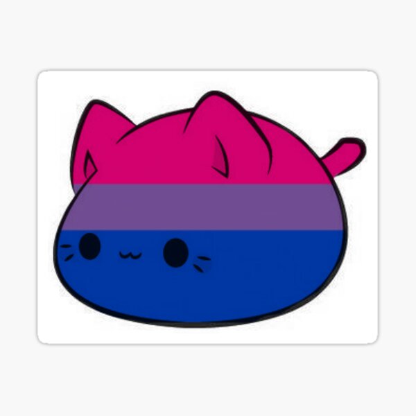 Bisexual Pride Cat Sticker By Psychoticbean Redbubble 0501