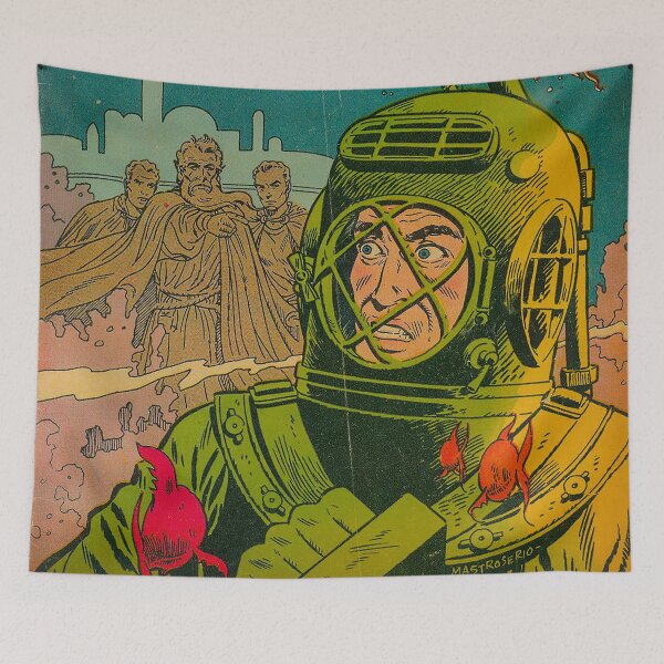 Item preview, Deep Sea Diver, Atlantis, Unexplored Worlds, Ocean, Scuba cartoon, Scuba helmet,vintage comic deep sea diver designed and sold by Nostrathomas66.