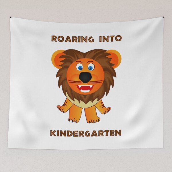 Item preview, Roaring Into Kindergarten (Cartoon Lion) designed and sold by TimespunThreads.