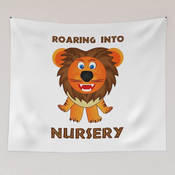 Item preview, Roaring Into Nursery (Cartoon Lion) designed and sold by TimespunThreads.