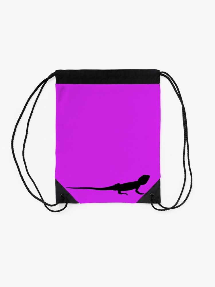 Alternate view of Bearded Dragon Reptile Silhouette Drawstring Bag