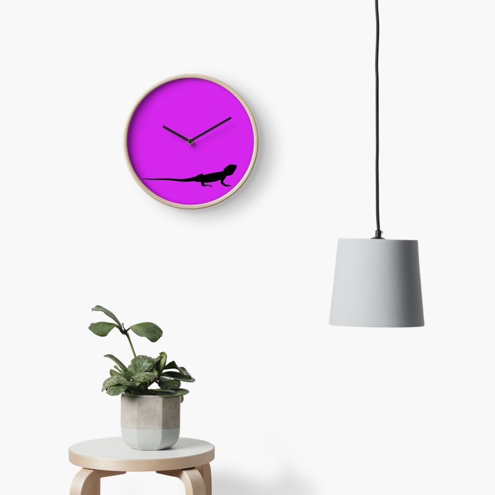 Bearded Dragon Reptile Silhouette Clock