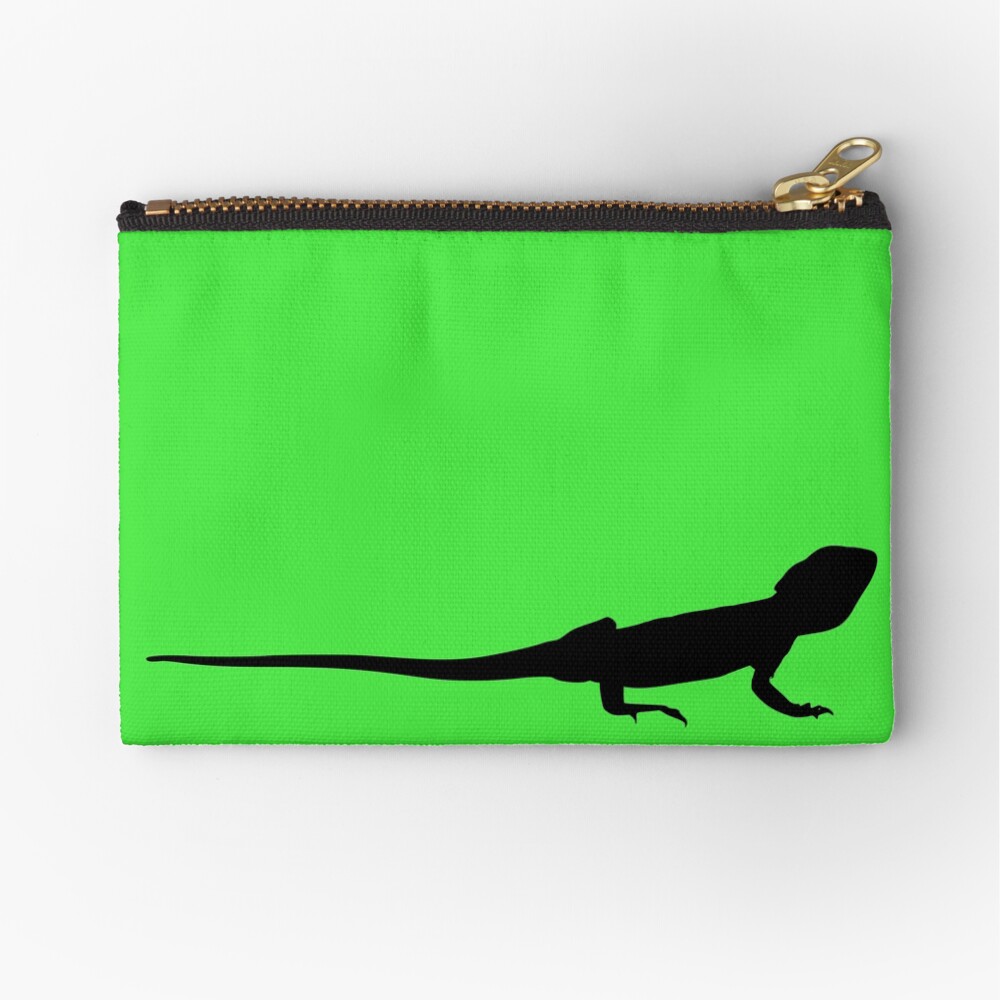 Bearded Dragon Reptile Silhouette Zipper Pouch
