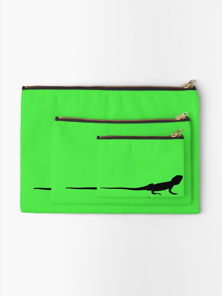 Alternate view of Bearded Dragon Reptile Silhouette Zipper Pouch