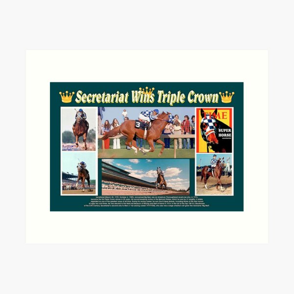 Item preview, Secretariat wins Triple Crown art poster collage designed and sold by oldwestcowboy.