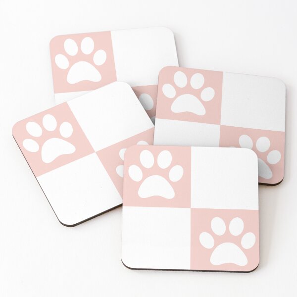 Item preview, Checkered baby Pink and white dog paw print pattern | Cute Gifts for dog mom, dog dad, dog lover and dog owner  designed and sold by Violet Treasures.