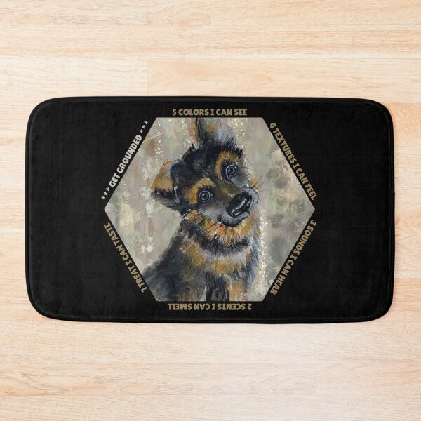 Item preview, German Shepherd Puppy reminder: You will get through this, you are worthy and deserving of care. Mindfulness using the five senses, grounding technique. designed and sold by Orianah.