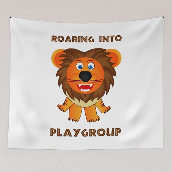 Item preview, Roaring Into Playgroup (Cartoon Lion) designed and sold by TimespunThreads.