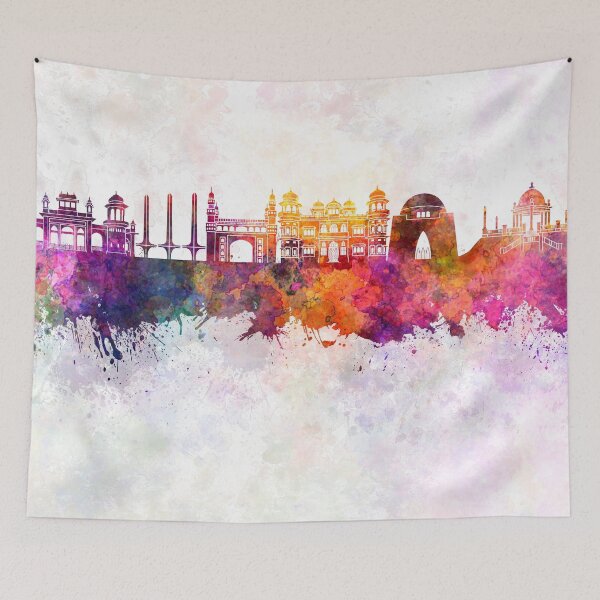 Item preview, Karachi skyline in watercolor background designed and sold by paulrommer.