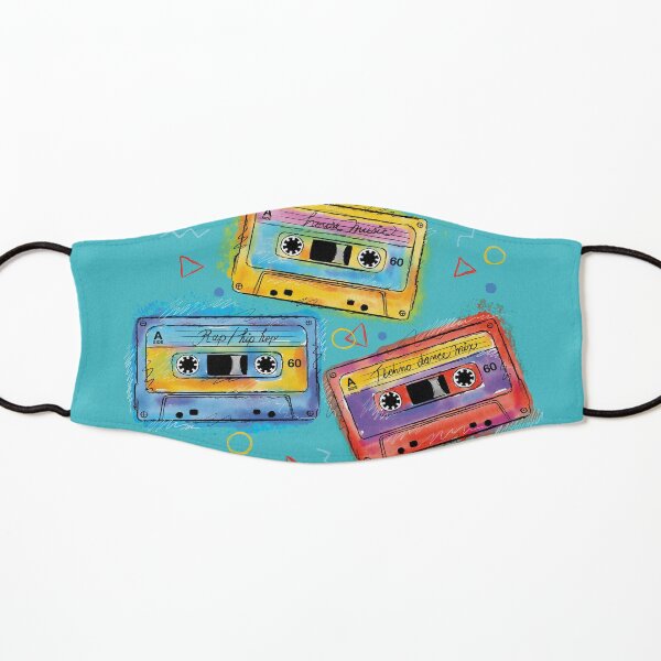 Compilation mixtape Cassette Vintage multicolores Masque enfant