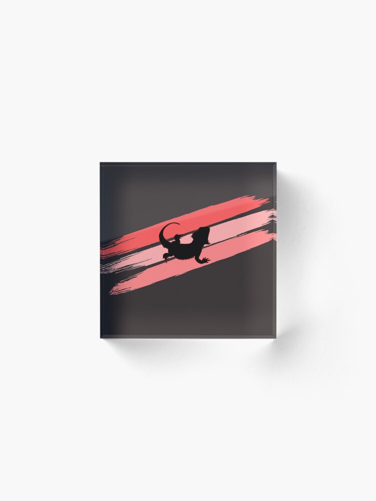 Alternate view of Bearded Dragon Brush Stroke Silhouette Acrylic Block