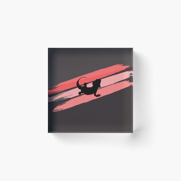 Bearded Dragon Brush Stroke Silhouette Acrylic Block