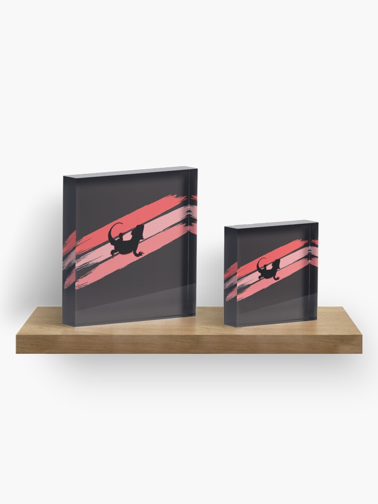 Alternate view of Bearded Dragon Brush Stroke Silhouette Acrylic Block