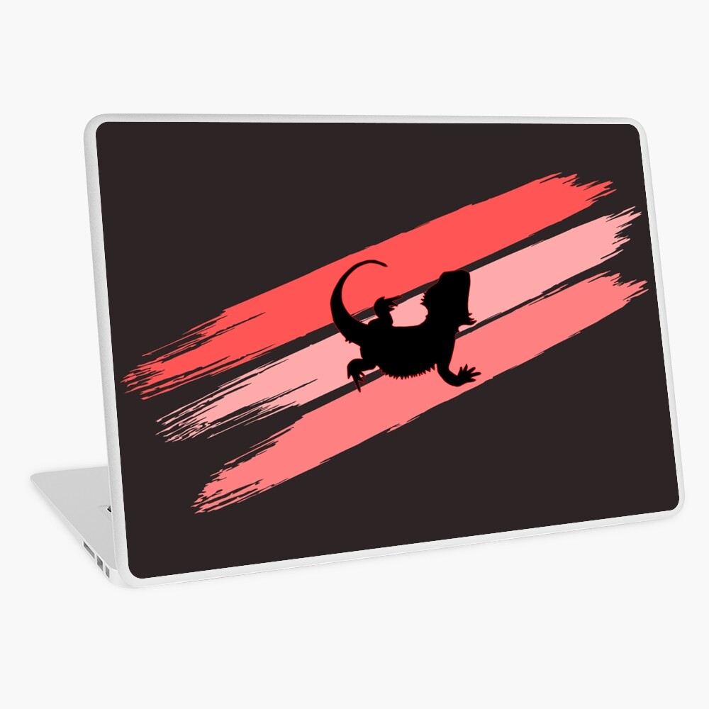 Bearded Dragon Brush Stroke Silhouette Laptop Skin
