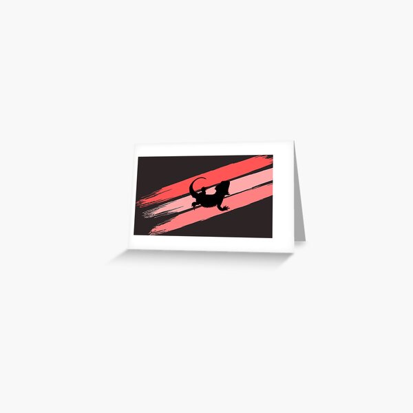 Bearded Dragon Brush Stroke Silhouette Greeting Card