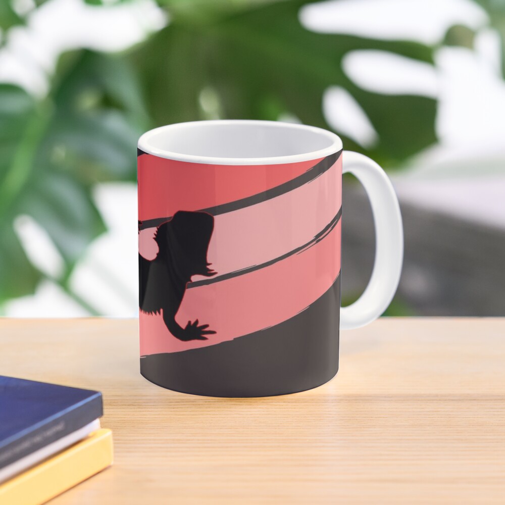 Bearded Dragon Brush Stroke Silhouette Coffee Mug