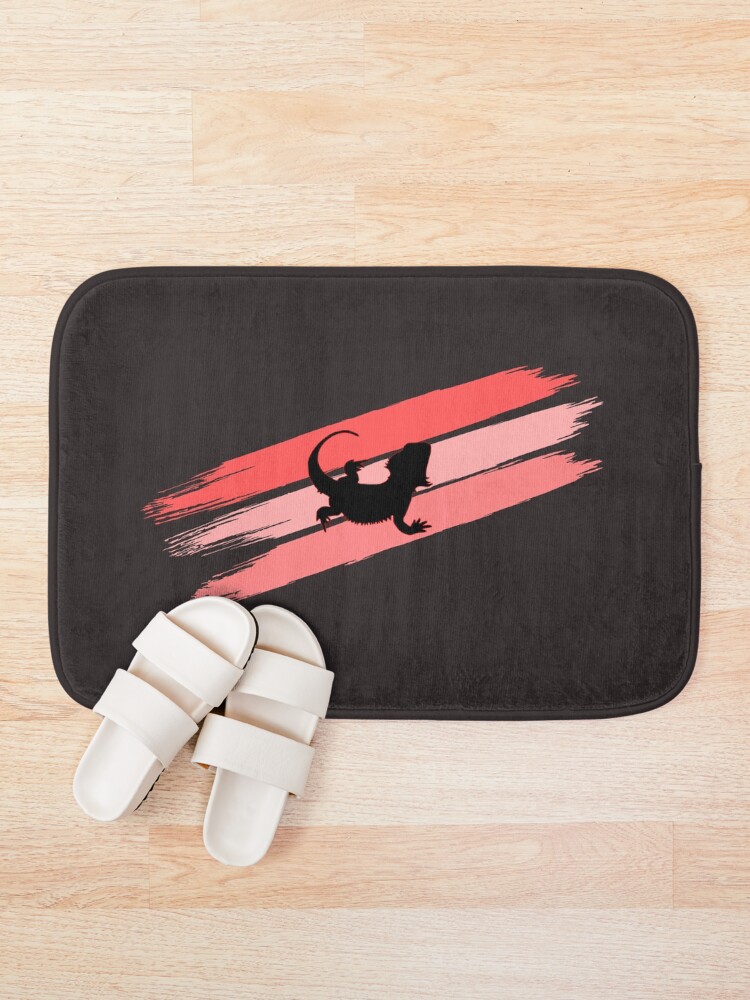 Alternate view of Bearded Dragon Brush Stroke Silhouette Bath Mat