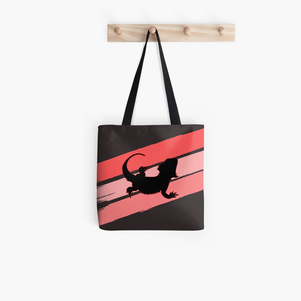 Bearded Dragon Brush Stroke Silhouette Tote Bag